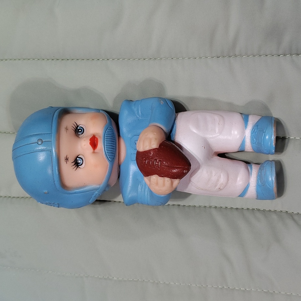 vintage Iwai Industrial squeaky Football Player Doll